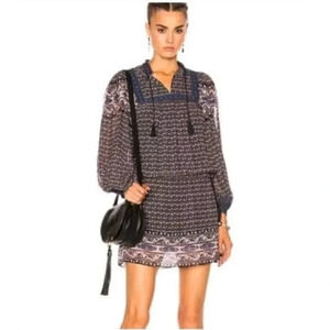 Ulla Johnson Reema Moonlight Mini Dress Size 4 Printed Sheer Exotic Silk Split